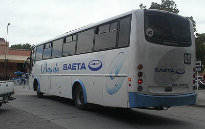 Micro de la empresa de transporte  SAETA