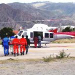 Rescatan con helicóptero a un herido en los cerros