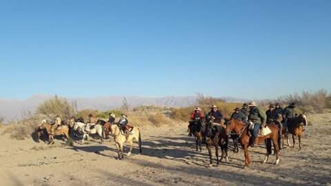 Los peregrinos a caballo de Cafayate durante la cabalgata promesante