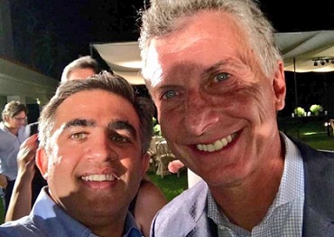 Miguel Nanni con el presidente Macri este martes en Olivos