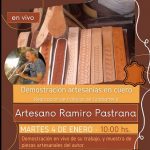 El artista Ramiro Pastrana hará una demostración de artesanías de cuero