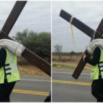 Otro conmovedor testimonio de fe, camina más de 250 kilómetros cargando una cruz
